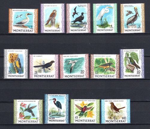 Montserrat MiNr. 280ff Heimische Vögel, 14 Werte, Satz postfrisch Tiere