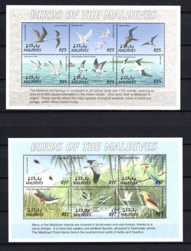 Malediven MiNr. Kleinbogen-Lot See-Vögel: Möwen Reiher postfrisch Tiere