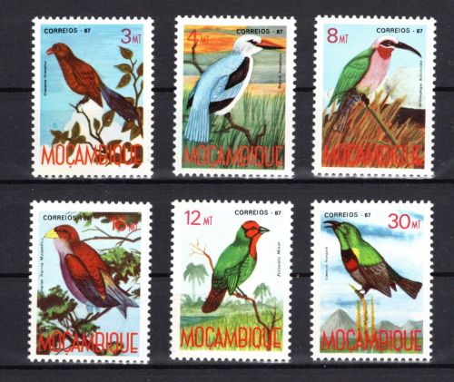 Mosambik MiNr. Heimische Vögel 1987, 6 Werte, Satz postfrisch Tiere