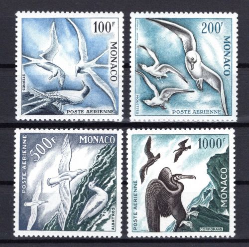 Monaco MiNr. 502-504A Seevögel Möwen und Komoran, Satz postfrisch Tiere