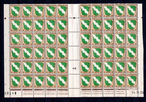 franz. Zone allg. Ausgaben MiNr. 5 postfrisch 60er Bogenteil