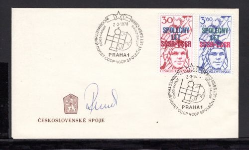 Tschechoslowakei MiNr. 2425-2426 FDC mit Autogramm von Vladimír Remek