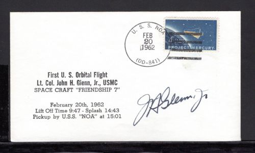 USA MiNr. 822 FDC Original-Autogramm von John H. Glenn Jr.