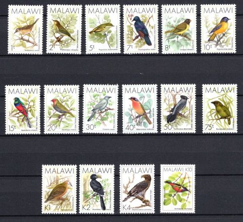 Malawi MiNr. 501-516 Heimische Vögel, 16 Werte, Satz postfrisch Tiere