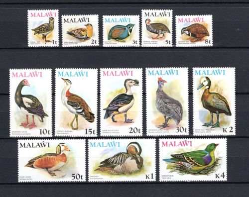 Malawi MiNr. 229-241X Heimische Vögel, 13 Werte, Satz postfrisch Tiere