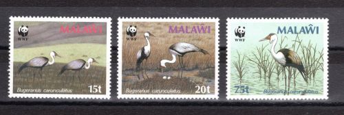 Malawi WWF MiNr. 478-480Y Klunkerkranich, 3 Werte, Satz postfrisch Tiere