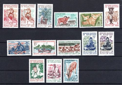 Mauretanien MiNr. 163-176 Wirtschaft und Tiere, Satz postfrisch Tiere