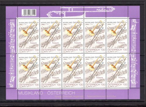 Österreich MiNr. 3634 postfrisch als Kleinbogen, Musik