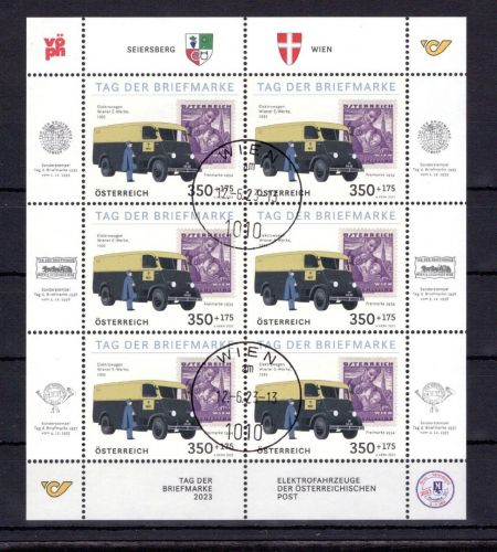 Österreich MiNr. 3721 Ersttagsstempel als Kleinbogen, Tag der Briefmarke