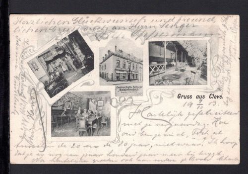 AK Cleve (Kleve) NRW 1903 Cafe-Restaurant Kaiser Friedrich, E. Schmitz