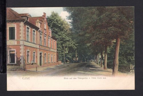AK Cleve (Kleve) NRW 1902 Hotel Kock im Tiergarten, coloriert