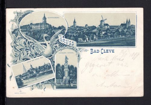 AK Cleve (Kleve) NRW 1899 div. Motive