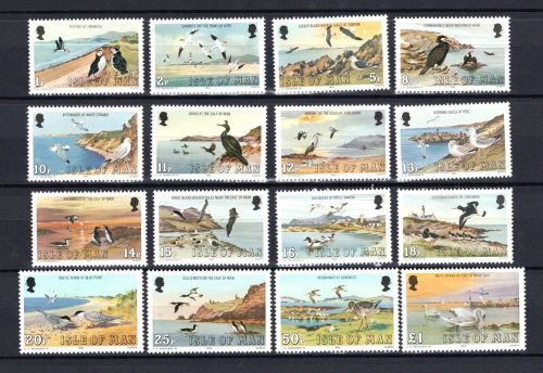 Isle of Man MiNr. 220-235 Strandvögel / Meeresvögel 1983 postfrisch Tiere
