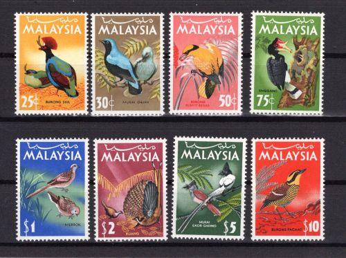 Malaysia MiNr. 19-26 Heimische Vögel, 8 Werte, Satz postfrisch Tiere