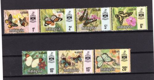 Malaysia MiNr. 24-30I Schmetterlinge (sabah), Satz postfrisch Tiere