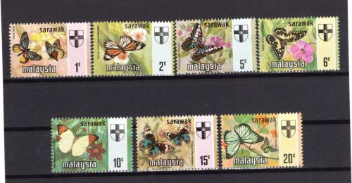 Malaysia MiNr. 219-223I Schmetterlinge (sarawak), Satz postfrisch Tiere
