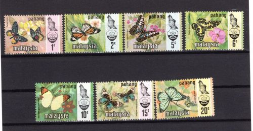 Malaysia MiNr. 83-89 Schmetterlinge (pahang), Satz postfrisch Tiere