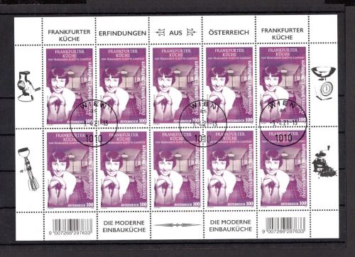 Österreich MiNr. 3570 gestempelt als Kleinbogen, Frankfurter Küche