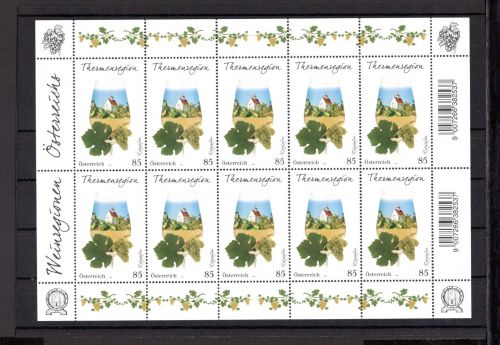 Österreich MiNr. 3588 postfrisch als Kleinbogen, Weinregionen