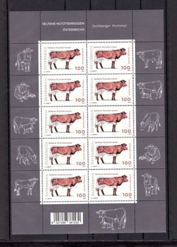 Österreich MiNr. 3593 postfrisch als Kleinbogen, Nutztiere