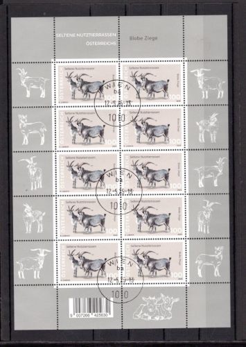 Österreich MiNr. 3882 gestempelt als Kleinbogen, Nutztiere