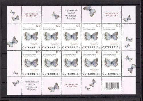 Österreich MiNr. 3904 postfrisch als Kleinbogen, Schmetterlinge