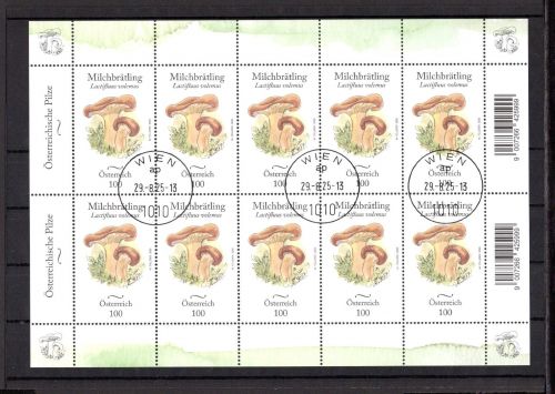 Österreich MiNr. 3914 gestempelt als Kleinbogen, Pilze