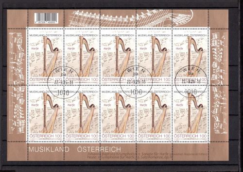 Österreich MiNr. 3915 gestempelt als Kleinbogen, Musik