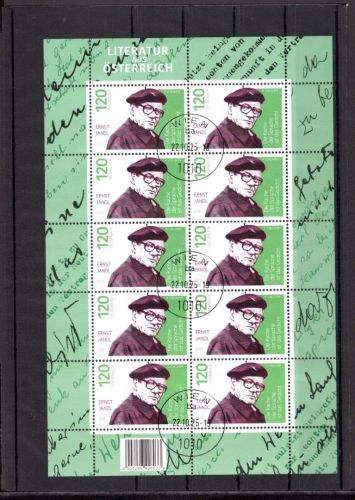 Österreich MiNr. 3922 gestempelt als Kleinbogen, Ernst Jandl
