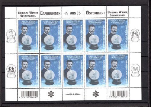 Österreich MiNr. 3923 postfrisch als Kleinbogen, Wiener Schneekugel