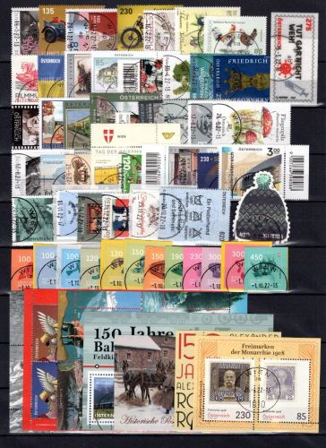 Österreich MiNr. Jahrgang 2022 gestempelt nicht komplett