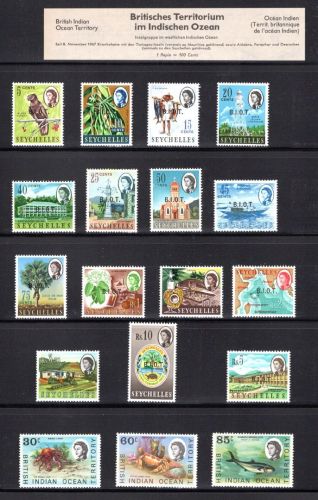 Brit. Terr. Ind. Ozean Slg. von 1968-1976 kpl. MiNr. 1-89 postfrisch