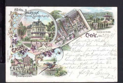 AK Cleve (Kleve) NRW 1897 Pension Sonderkamp Berg u. Thal