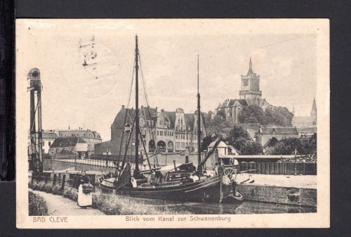 AK Cleve (Kleve) NRW 1914 Blick vom Kanal zur Schwanenburg