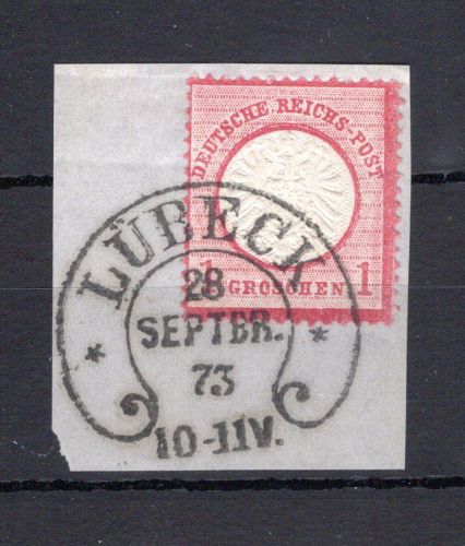 Kaiserreich MiNr. 19 Briefstück Hufeisenstempel, großes Brustschild