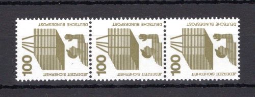 Bund Rollenmarken MiNr. 702 postfrisch 3er Streifen, blaugrüne Nr. 135