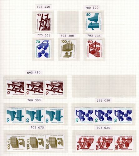 Bund Rollenmarken MiNr. 695 ff postfrisch blaue Nr.