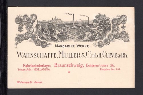 AK Cleve (Kleve) NRW um 1910 Margarine Werke Wahnschaffe, Müller & Co.
