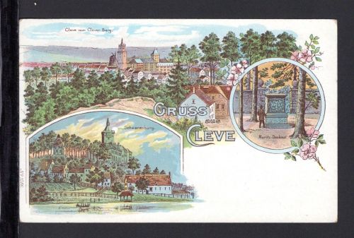AK Cleve (Kleve) NRW um 1900 Schwanenburg, Moritz-Denkmal, Totale