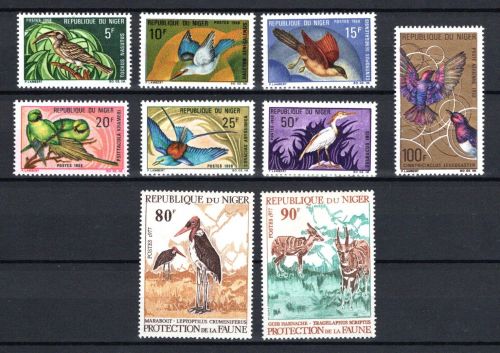 Niger MiNr. 193-199 und 571-572 Vögel und Buschbock postfrisch Tiere