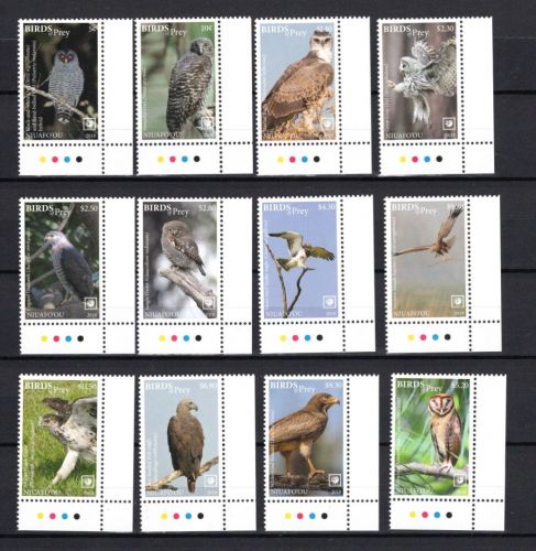 Niuafo'ou MiNr. 682-693 Greifvögel und Eulen, Satz postfrisch Tiere