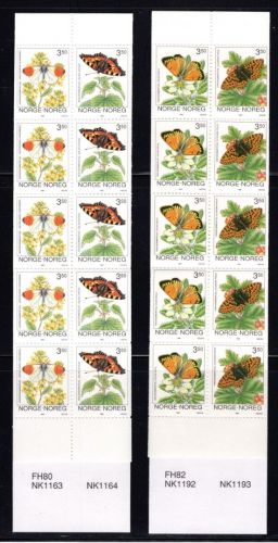 Norwegen MiNr. MH 20 + MH 22 Schmetterlinge, beide postfrisch Tiere