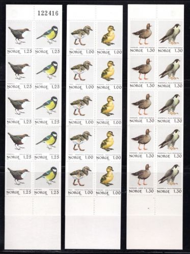 Norwegen MiNr. MH 2, 3, 4, 5, 6 und 7 Heimische Vögel postfrisch Tiere