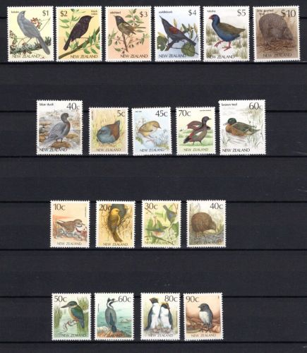 Neuseeland MiNr. 931ff und 1048ff Vögel aus 1985/1986 postfrisch Tiere