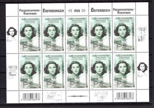 Österreich MiNr. 3501 postfrisch als Kleinbogen, Hedy Lamarr
