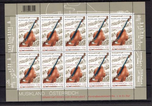 Österreich MiNr. 3512 postfrisch als Kleinbogen, Musik