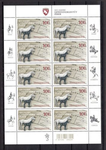 Österreich MiNr. 3542 postfrisch als Kleinbogen, Lipizanergestüt