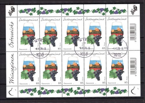Österreich MiNr. 3552 gestempelt als Kleinbogen, Weinregionen