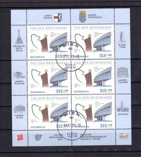 Österreich MiNr. 3558 gestempelt als Kleinbogen, Tag der Briefmarke