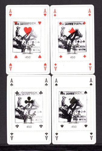 Österreich MiNr. Block 150-153 Ersttagssonderstempel Spielkarten